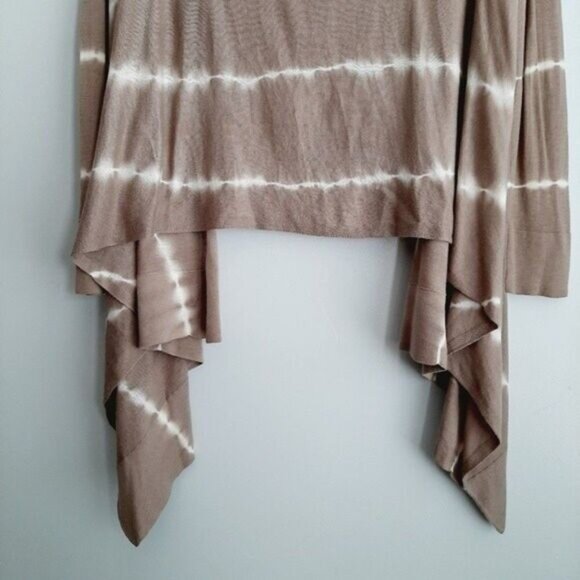 KATHERINE BARCLAY / Open Front Waterfall Cardigan Tie-dye Sz L - Picture 8 of 11
